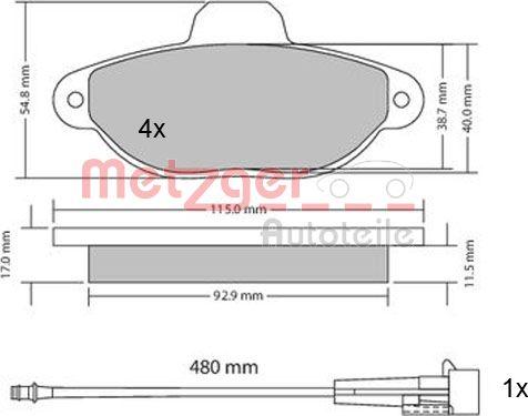 Metzger 1170140 - Гальмівні колодки, дискові гальма autozip.com.ua