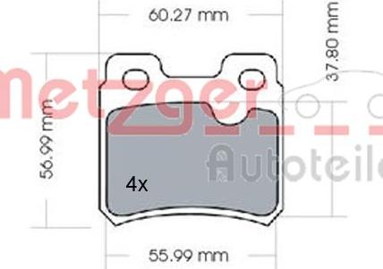 Metzger 1170165 - Гальмівні колодки, дискові гальма autozip.com.ua