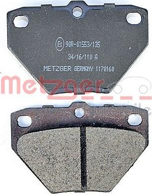 Metzger 1170160 - Гальмівні колодки, дискові гальма autozip.com.ua