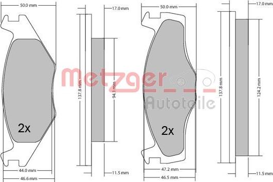 Metzger 1170103 - Гальмівні колодки, дискові гальма autozip.com.ua
