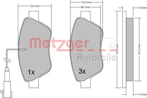 Metzger 1170102 - Гальмівні колодки, дискові гальма autozip.com.ua