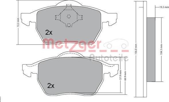 Metzger 1170114 - Гальмівні колодки, дискові гальма autozip.com.ua