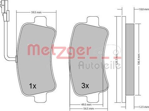 Metzger 1170111 - Гальмівні колодки, дискові гальма autozip.com.ua