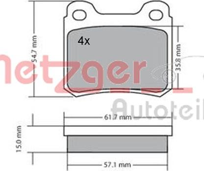 Metzger 1170112 - Гальмівні колодки, дискові гальма autozip.com.ua