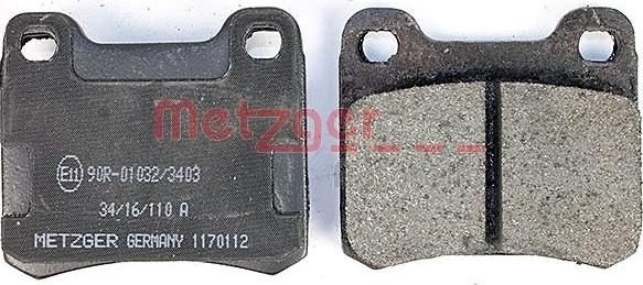 Metzger 1170112 - Гальмівні колодки, дискові гальма autozip.com.ua