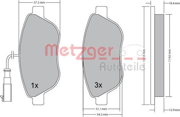 Metzger 1170185 - Гальмівні колодки, дискові гальма autozip.com.ua