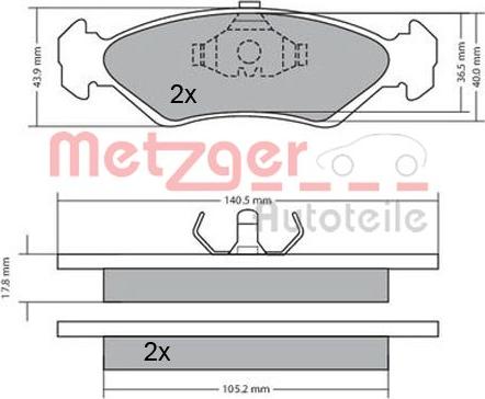 Metzger 1170181 - Гальмівні колодки, дискові гальма autozip.com.ua