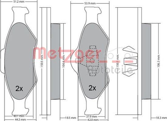 Metzger 1170188 - Гальмівні колодки, дискові гальма autozip.com.ua