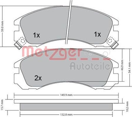Metzger 1170135 - Гальмівні колодки, дискові гальма autozip.com.ua