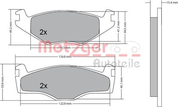 Metzger 1170136 - Гальмівні колодки, дискові гальма autozip.com.ua