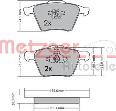 Metzger 1170130 - Гальмівні колодки, дискові гальма autozip.com.ua