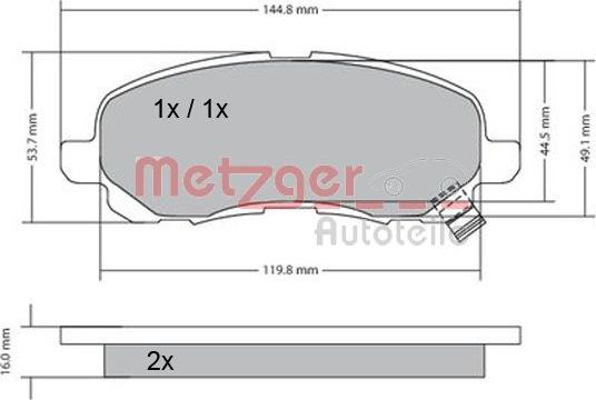 Metzger 1170133 - Гальмівні колодки, дискові гальма autozip.com.ua