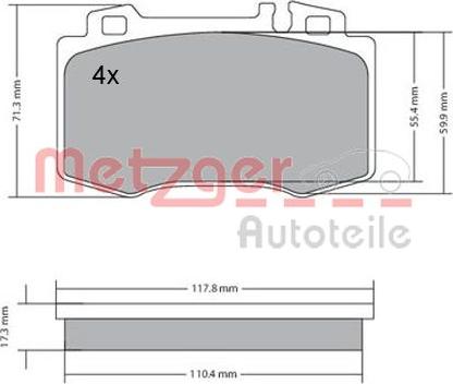 Metzger 1170137 - Гальмівні колодки, дискові гальма autozip.com.ua