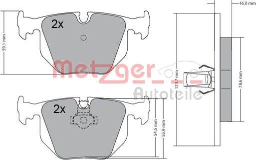 Metzger 1170121 - Гальмівні колодки, дискові гальма autozip.com.ua