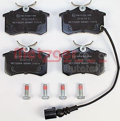 Metzger 1170174 - Гальмівні колодки, дискові гальма autozip.com.ua