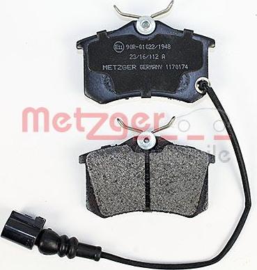 Metzger 1170174 - Гальмівні колодки, дискові гальма autozip.com.ua