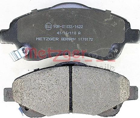 Metzger 1170172 - Гальмівні колодки, дискові гальма autozip.com.ua