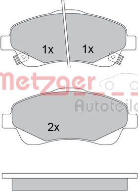 Metzger 1170172 - Гальмівні колодки, дискові гальма autozip.com.ua