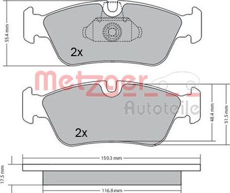 Metzger 1170177 - Гальмівні колодки, дискові гальма autozip.com.ua