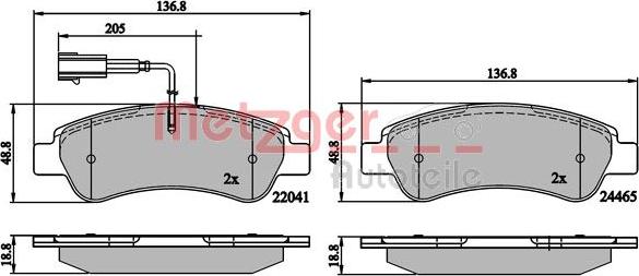 Metzger 1170899 - Гальмівні колодки, дискові гальма autozip.com.ua