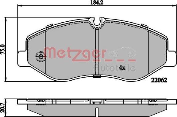 Metzger 1170895 - Гальмівні колодки, дискові гальма autozip.com.ua