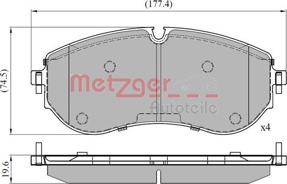 Metzger 1170898 - Гальмівні колодки, дискові гальма autozip.com.ua