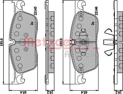 Metzger 1170893 - Гальмівні колодки, дискові гальма autozip.com.ua