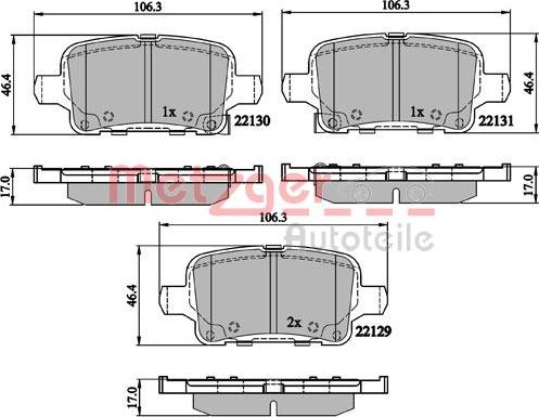 Metzger 1170892 - Гальмівні колодки, дискові гальма autozip.com.ua