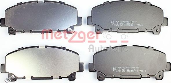 Metzger 1170840 - Гальмівні колодки, дискові гальма autozip.com.ua