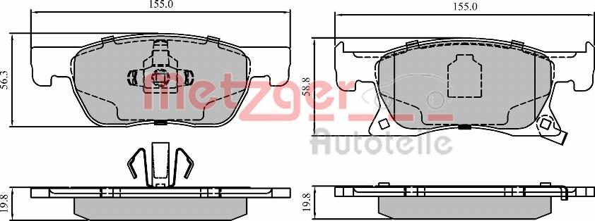 Metzger 1170857 - Гальмівні колодки, дискові гальма autozip.com.ua