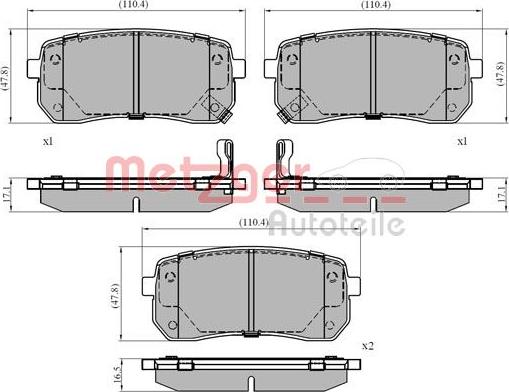 Metzger 1170866 - Гальмівні колодки, дискові гальма autozip.com.ua