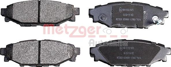 Metzger 1170861 - Гальмівні колодки, дискові гальма autozip.com.ua