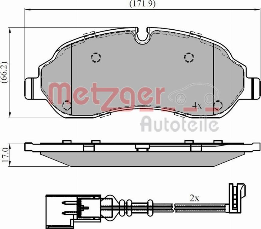 Metzger 1170814 - Гальмівні колодки, дискові гальма autozip.com.ua