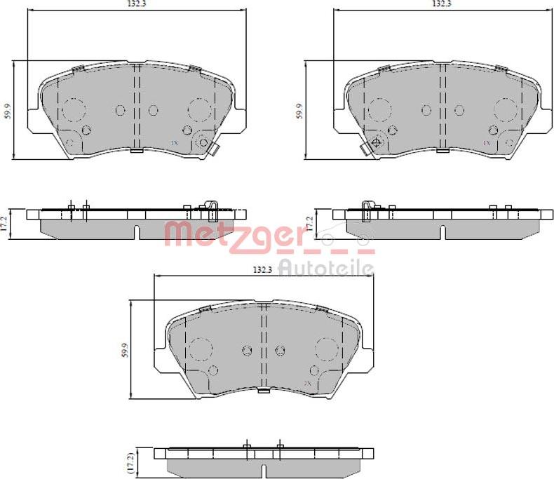 Metzger 1170817 - Гальмівні колодки, дискові гальма autozip.com.ua