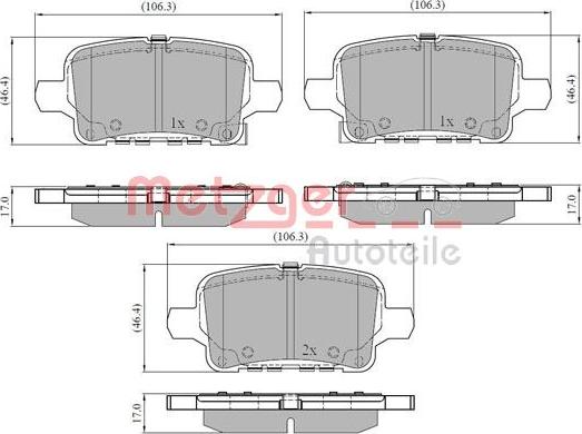 Metzger 1170885 - Гальмівні колодки, дискові гальма autozip.com.ua