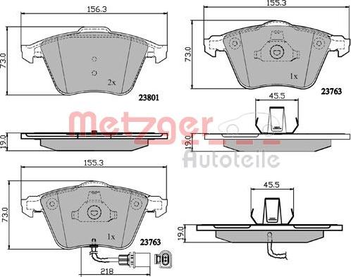 Metzger 1170881 - Гальмівні колодки, дискові гальма autozip.com.ua