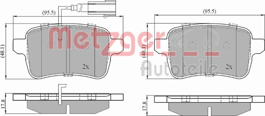 Metzger 1170839 - Гальмівні колодки, дискові гальма autozip.com.ua