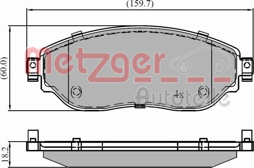 Metzger 1170834 - Гальмівні колодки, дискові гальма autozip.com.ua
