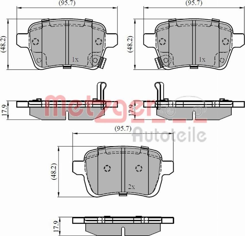 Metzger 1170836 - Гальмівні колодки, дискові гальма autozip.com.ua