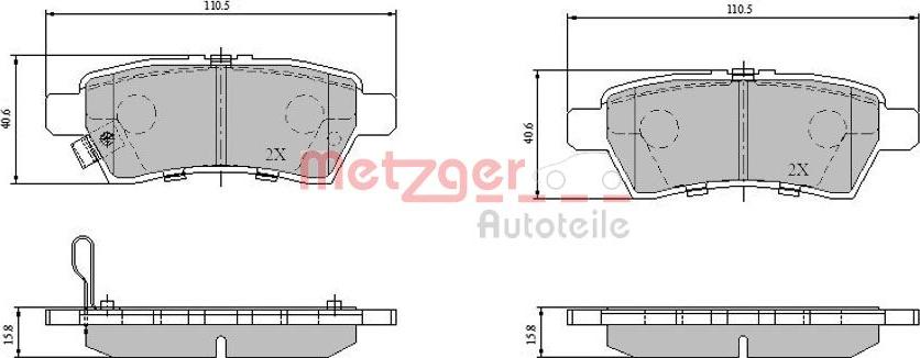 Metzger 1170825 - Гальмівні колодки, дискові гальма autozip.com.ua