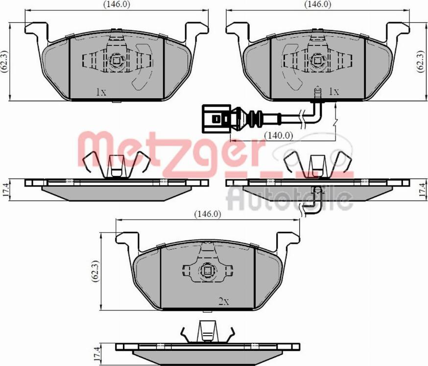 Metzger 1170828 - Гальмівні колодки, дискові гальма autozip.com.ua