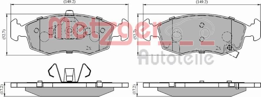 Metzger 1170822 - Гальмівні колодки, дискові гальма autozip.com.ua