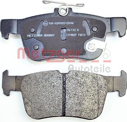 Metzger 1170827 - Гальмівні колодки, дискові гальма autozip.com.ua