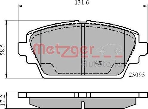 Metzger 1170870 - Гальмівні колодки, дискові гальма autozip.com.ua