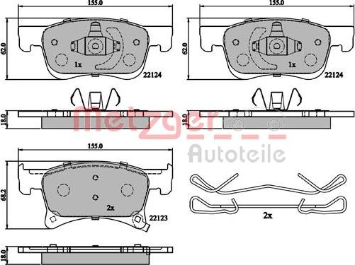 Metzger 1170878 - Гальмівні колодки, дискові гальма autozip.com.ua