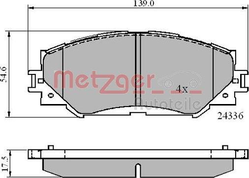 Metzger 1170873 - Гальмівні колодки, дискові гальма autozip.com.ua