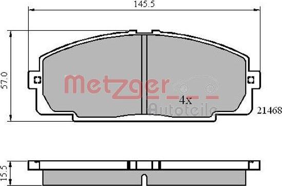 Metzger 1170872 - Гальмівні колодки, дискові гальма autozip.com.ua