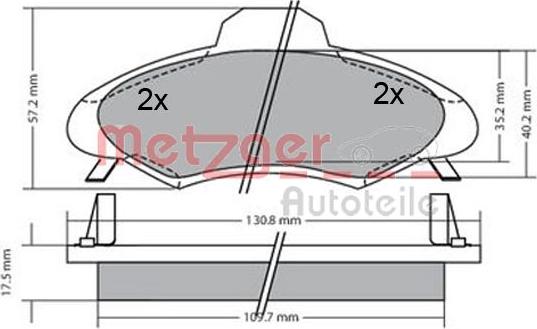 Metzger 1170395 - Гальмівні колодки, дискові гальма autozip.com.ua