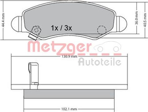 Metzger 1170340 - Гальмівні колодки, дискові гальма autozip.com.ua