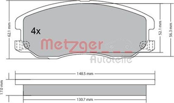 Metzger 1170358 - Гальмівні колодки, дискові гальма autozip.com.ua